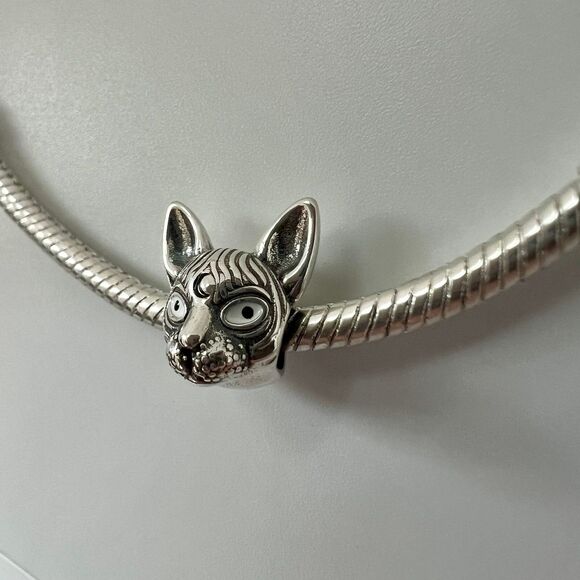 Sphynx Cat S925 Sterling Silver, Pandora Moments Compatible Charm - Picture 5 of 10